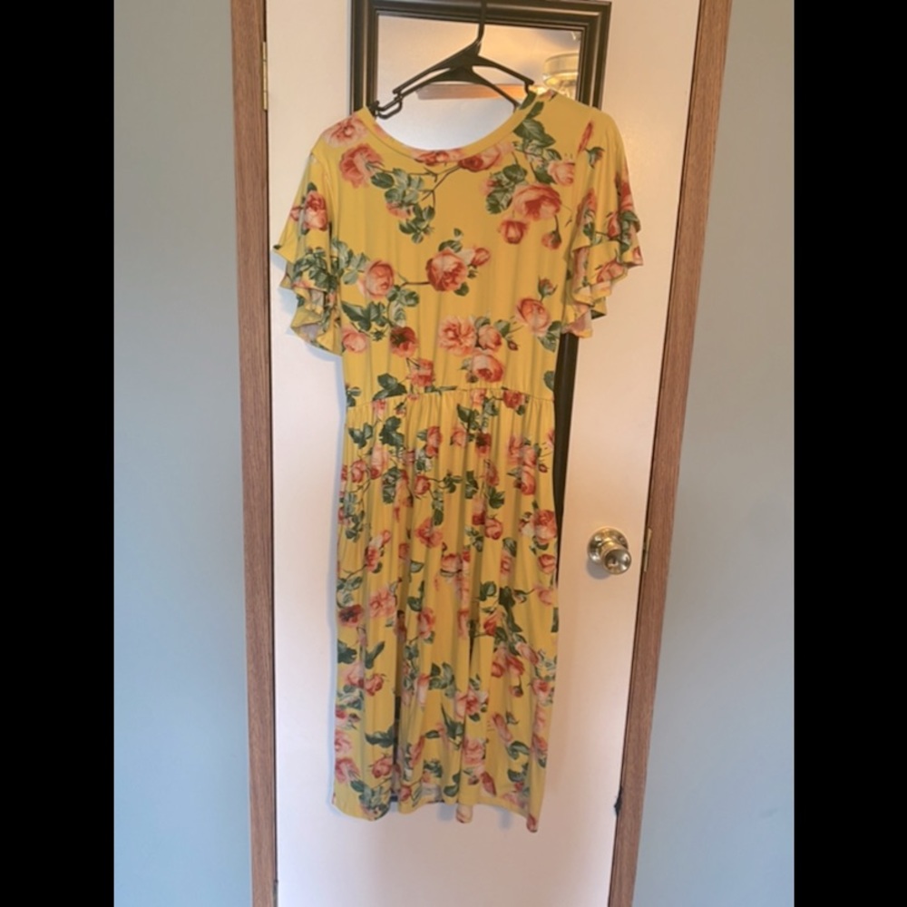 Yellow floral dress
